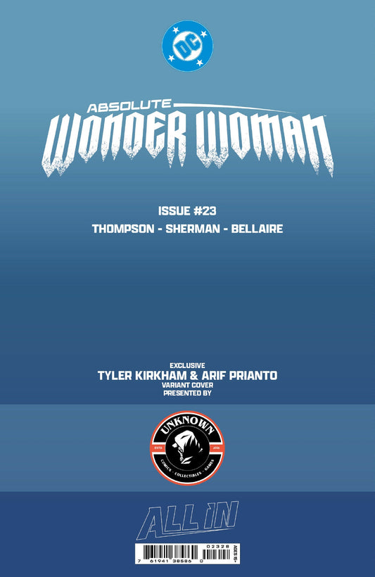 ABSOLUTE WONDER WOMAN #23 TYLER KIRKHAM BATTLE DAMAGED EXCLUSIVE VIRGIN VAR (08/26/2026)
