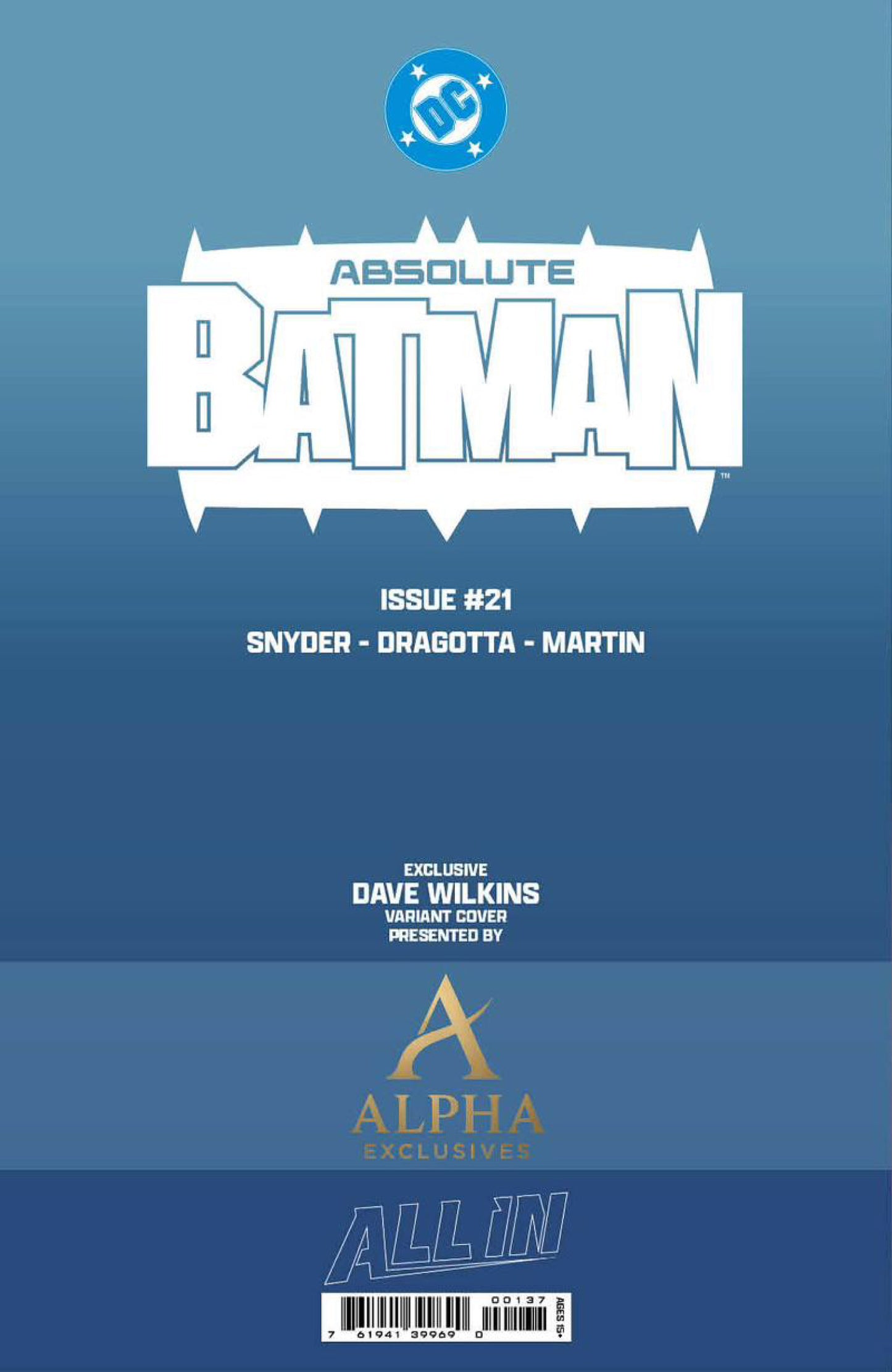 ABSOLUTE BATMAN #21 DAVE WILKINS EXCLUSIVE VIRGIN VAR (06/17/2026)